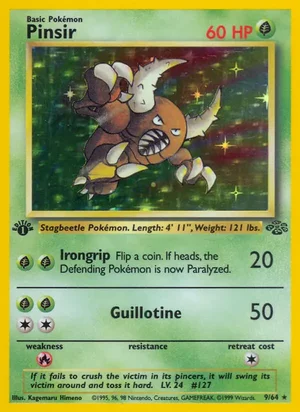Pinsir (9) 009/064 Holo Rare, Jungle Pokémon TCG card