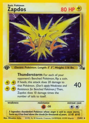 Zapdos (15) 015/062 Holo Rare