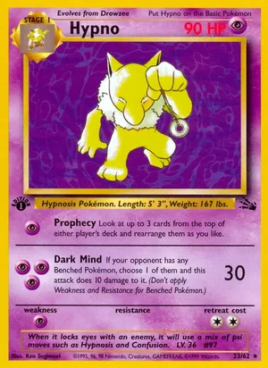 Hypno (23) 023/062 Rare, Fossil Pokémon TCG card