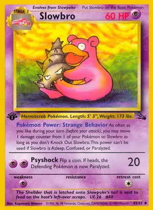 Slowbro 043/062 Uncommon, Fossil Pokémon TCG card