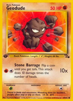 Geodude 047/062 Common, Fossil Pokémon TCG card