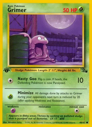 Grimer 048/062 Common, Fossil Pokémon TCG card