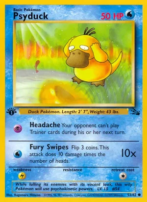 Psyduck 053/062 Common, Fossil Pokémon TCG card
