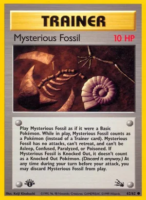 Mysterious Fossil 062/062 Common, Fossil Pokémon TCG card