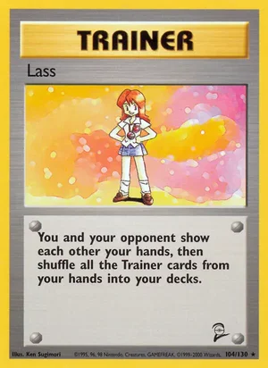 Lass 104/130 Rare, Base Set 2 Pokémon TCG card