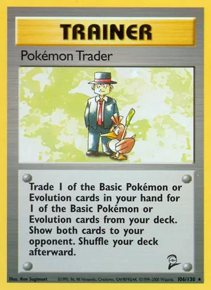 Pokemon Trader 106/130 Rare, Base Set 2 Pokémon TCG card