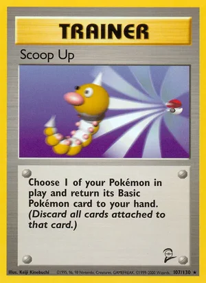 Scoop Up 107/130 Rare, Base Set 2 Pokémon TCG card