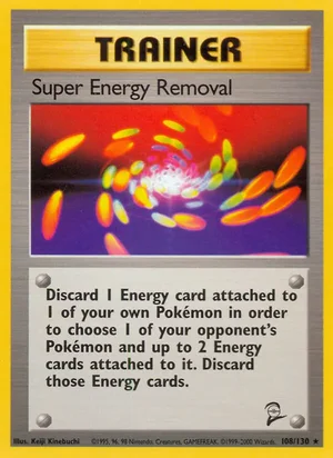Super Energy Removal 108/130 Rare, Base Set 2 Pokémon TCG card