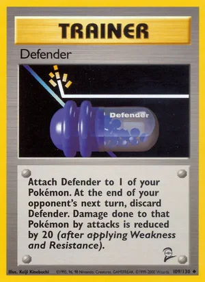 Defender 109/130 Uncommon, Base Set 2 Pokémon TCG card