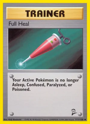 Full Heal 111/130 Uncommon, Base Set 2 Pokémon TCG card
