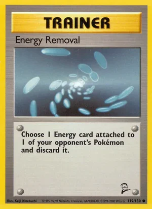 Energy Removal 119/130 Common, Base Set 2 Pokémon TCG card