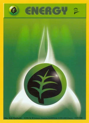 Grass Energy 127/130 Common, Base Set 2 Pokémon TCG card