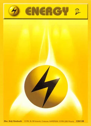 Lightning Energy 128/130 Common, Base Set 2 Pokémon TCG card