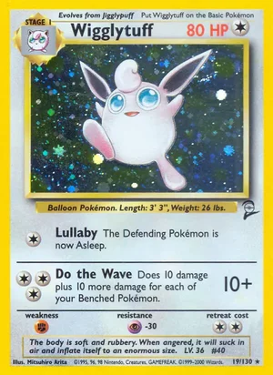 Wigglytuff 019/130 Holo Rare, Base Set 2 Pokémon TCG card