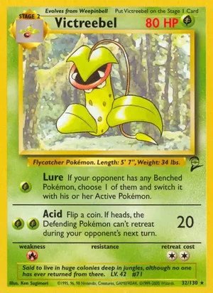 Victreebel 032/130 Rare, Base Set 2 Pokémon TCG card