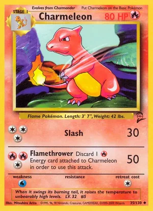 Charmeleon 035/130 Uncommon, Base Set 2 Pokémon TCG card