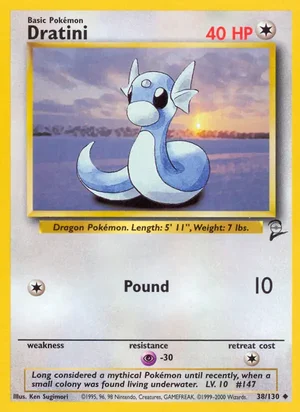Dratini 038/130 Uncommon, Base Set 2 Pokémon TCG card