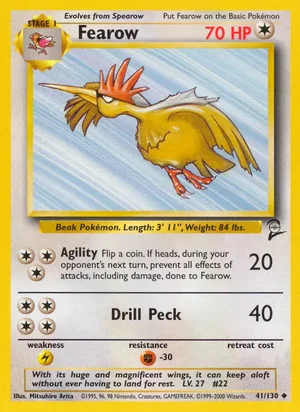 Fearow 041/130 Uncommon, Base Set 2 Pokémon TCG card