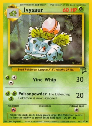 Ivysaur 044/130 Uncommon, Base Set 2 Pokémon TCG card