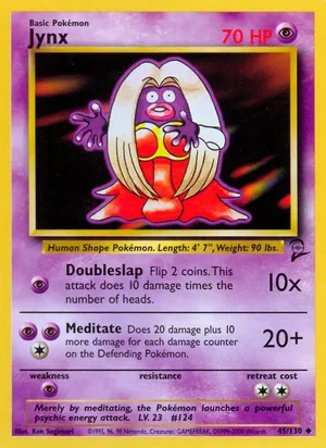 Jynx 045/130 Uncommon, Base Set 2 Pokémon TCG card