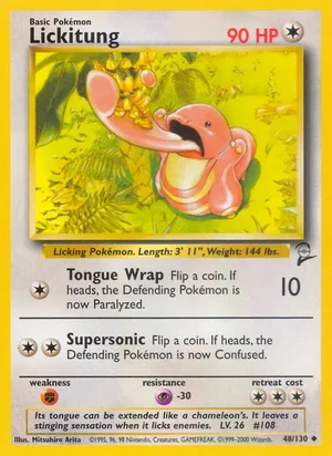 Lickitung 048/130 Uncommon, Base Set 2 Pokémon TCG card