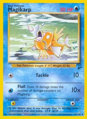 Magikarp 050/130 Uncommon, Base Set 2 Pokémon TCG card
