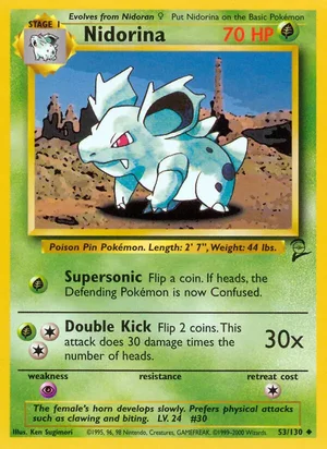 Nidorina 053/130 Uncommon, Base Set 2 Pokémon TCG card