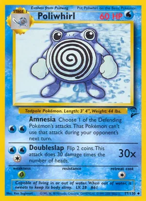 Poliwhirl 057/130 Uncommon, Base Set 2 Pokémon TCG card