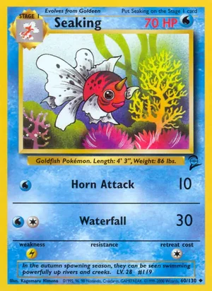 Seaking 060/130 Uncommon, Base Set 2 Pokémon TCG card