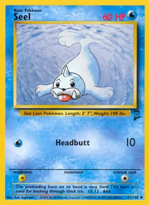 Seel 061/130 Uncommon, Base Set 2 Pokémon TCG card