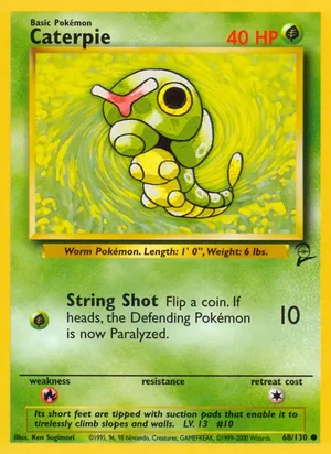 Caterpie 068/130 Common, Base Set 2 Pokémon TCG card