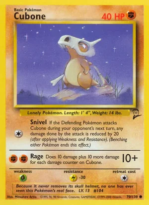 Cubone 070/130 Common, Base Set 2 Pokémon TCG card