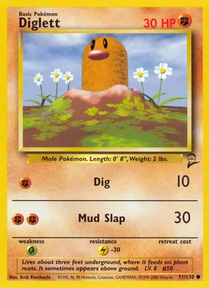 Diglett 071/130 Common, Base Set 2 Pokémon TCG card