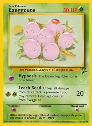 Exeggcute 074/130 Common, Base Set 2 Pokémon TCG card