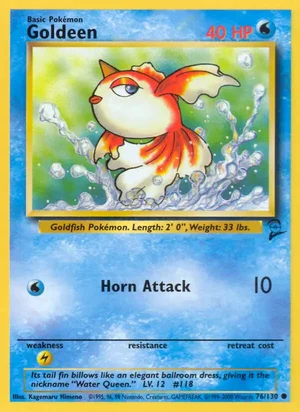 Goldeen 076/130 Common, Base Set 2 Pokémon TCG card