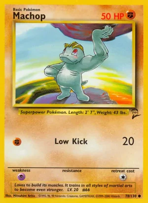 Machop 078/130 Common, Base Set 2 Pokémon TCG card