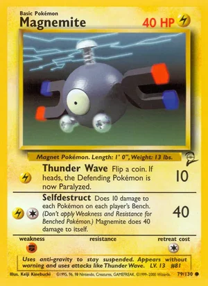 Magnemite 079/130 Common, Base Set 2 Pokémon TCG card
