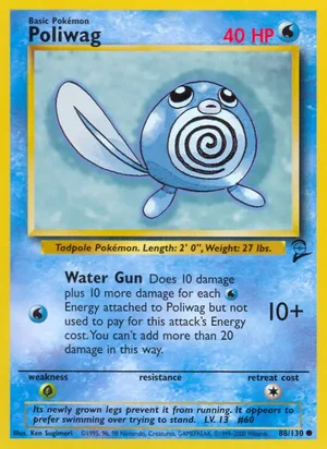 Poliwag 088/130 Common, Base Set 2 Pokémon TCG card