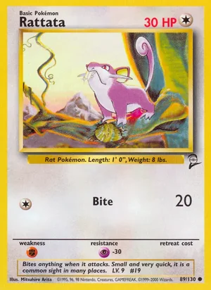 Rattata 089/130 Common, Base Set 2 Pokémon TCG card