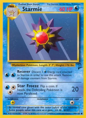 Starmie 094/130 Common, Base Set 2 Pokémon TCG card