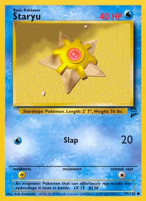 Staryu 095/130 Common, Base Set 2 Pokémon TCG card
