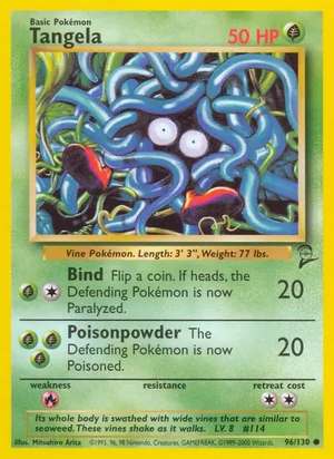 Tangela 096/130 Common, Base Set 2 Pokémon TCG card