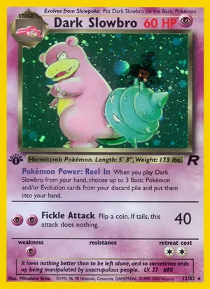 Dark Slowbro (12) 012/082 Holo Rare, Team Rocket Pokémon TCG card