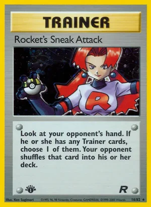 Rocket's Sneak Attack (16) 016/082 Holo Rare, Team Rocket Pokémon TCG card