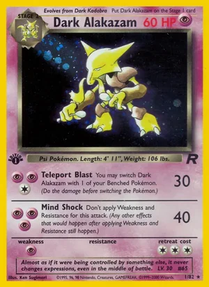 Dark Alakazam (1) 001/082 Holo Rare