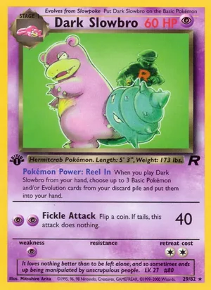 Dark Slowbro (29) 029/082 Rare, Team Rocket Pokémon TCG card