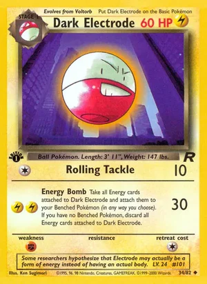 Dark Electrode 034/082 Uncommon, Team Rocket Pokémon TCG card