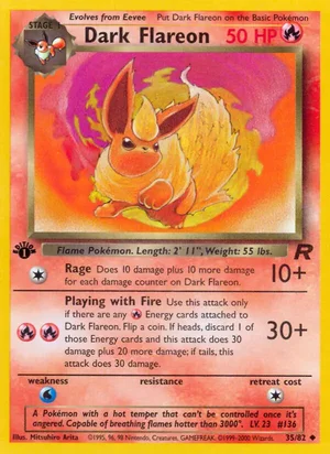 Dark Flareon 035/082 Uncommon, Team Rocket Pokémon TCG card