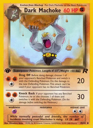 Dark Machoke 040/082 Uncommon, Team Rocket Pokémon TCG card