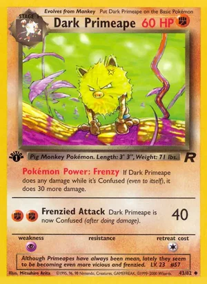 Dark Primeape 043/082 Uncommon, Team Rocket Pokémon TCG card